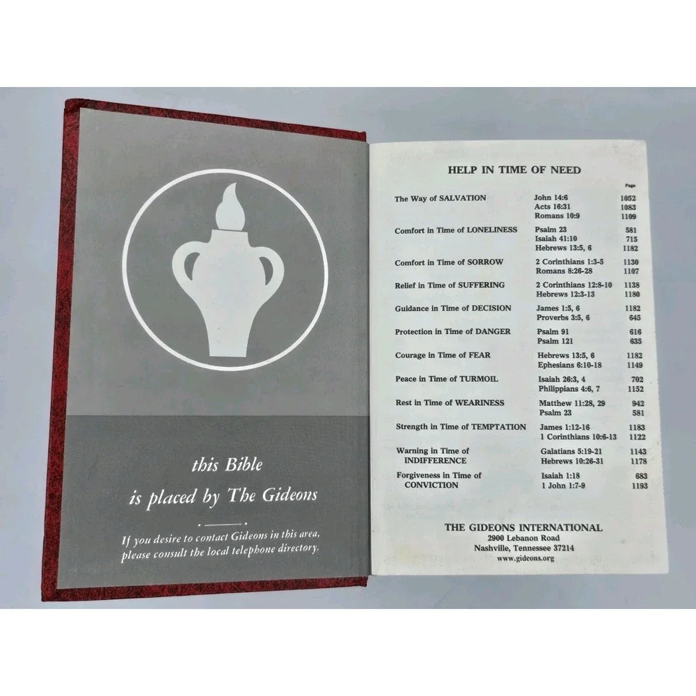 The Holy Bible Placed By The Gideons 1985 Thomas Nelson